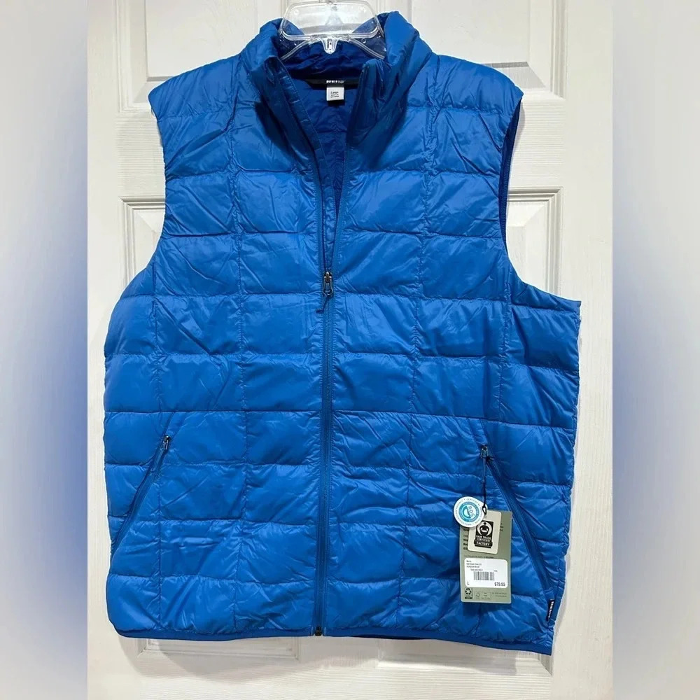 REI Co-op Men’s Large Puffer 650 Down Vest 2.0 Horizon Blue Puff NWT